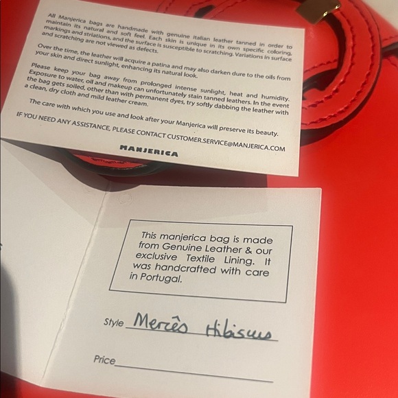 Red Leather Circle Bag by Manjerica a Portuguese Designer. - Picture 9 of 9